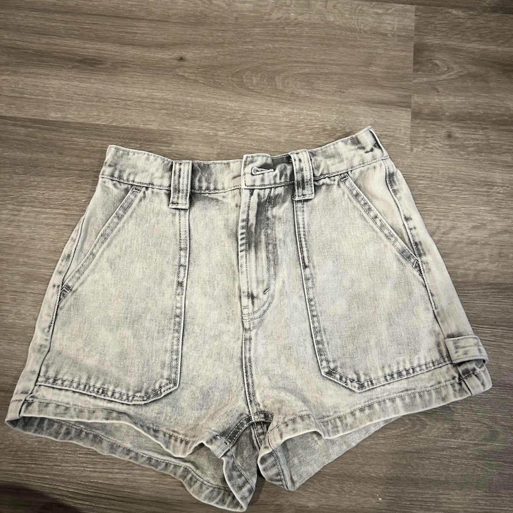 Wild Fable Light Gray High Waist Denim Shorts
